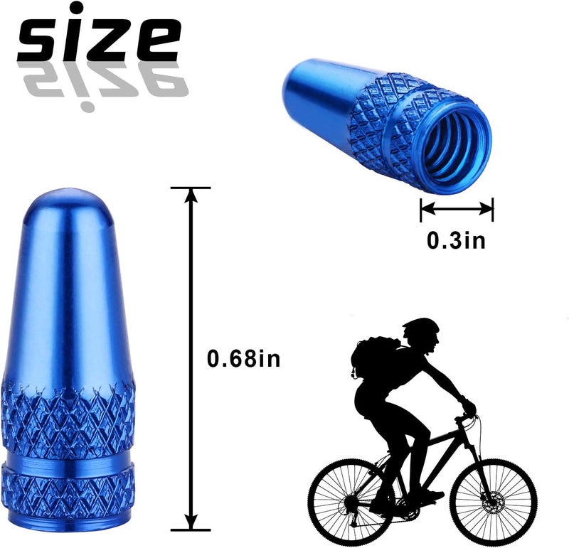 TPMSCENTER Aluminum Presta Valve Stem Caps – Blue Tire Air Dust Covers for Bike (4 Pack) – Fit French Valves on Road, MTB, Hybrid, Racing, Fitness, Folding & Fat Bikes - Image 2